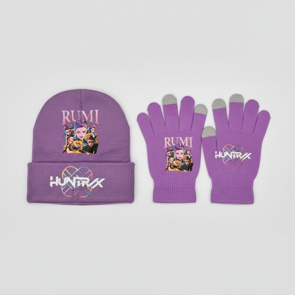K-Pop Demon Hunter Huntrx Bennie and Gloves Winter Accessories Combo (Bennie + Gloves) - photo 8