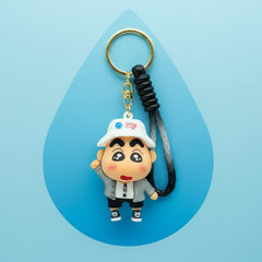 Shin-chan White Cap Keychain - Premium PVC Accessory - Project M Shop