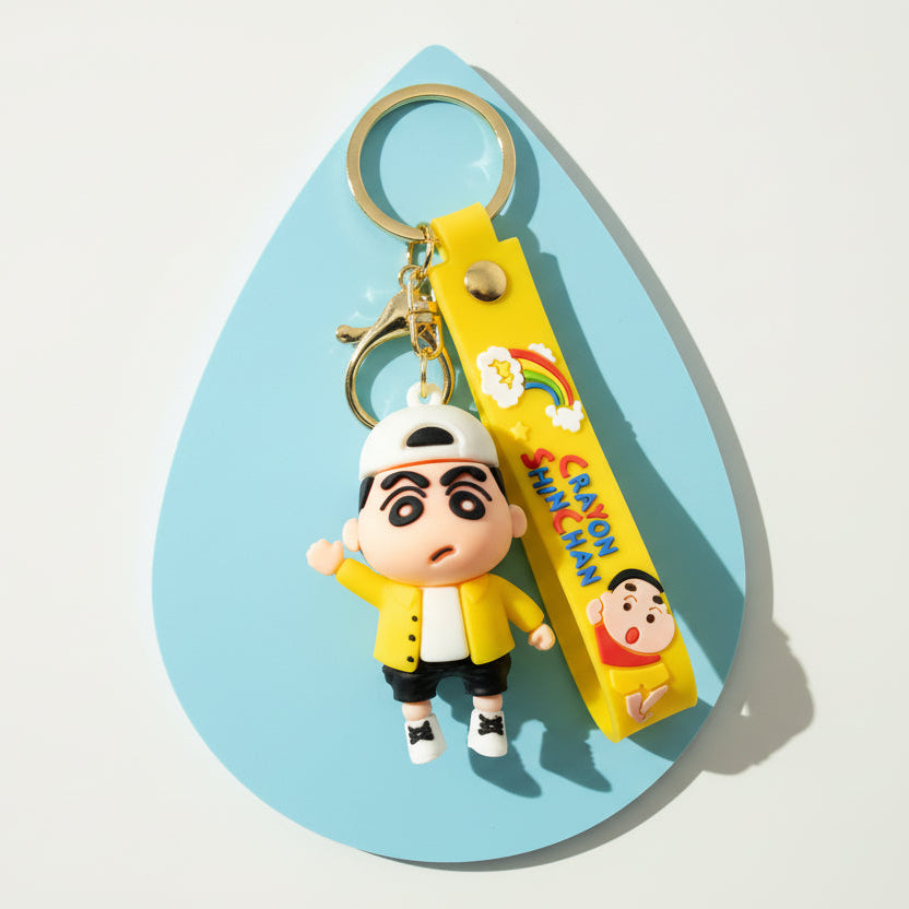 Shin-chan PVC Keychain in Yellow Jacket - Premium Quality Collectible - Project M Shop