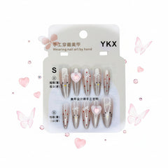 Heart & Kitty Charms Beautiful Press-On Nails - Size S - Project M Shop