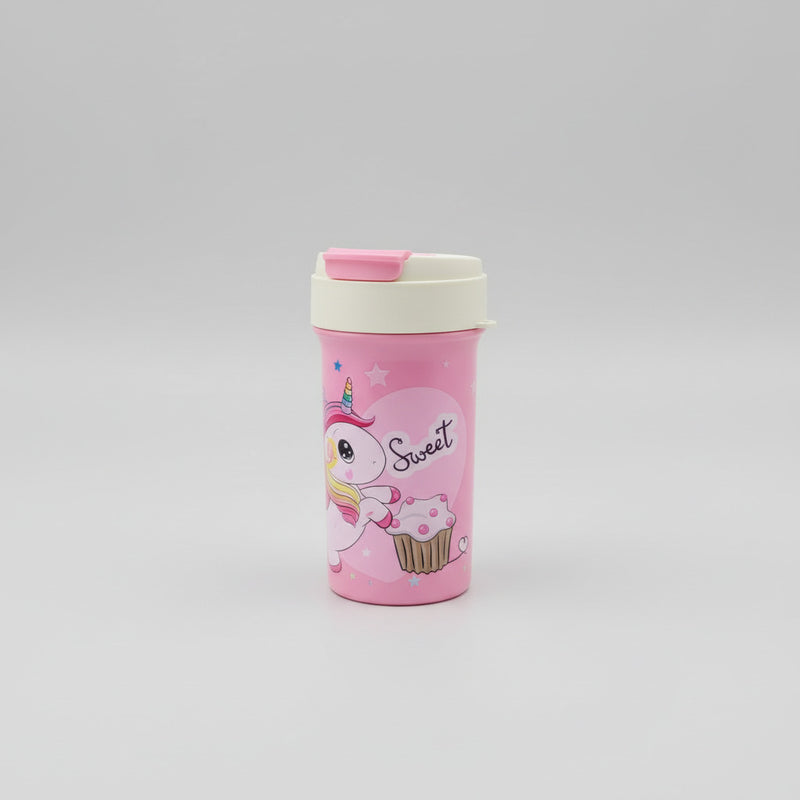 Pink Unicorn Printed Plastic Water Bottle For Kids - 400 ML - Project M Shop