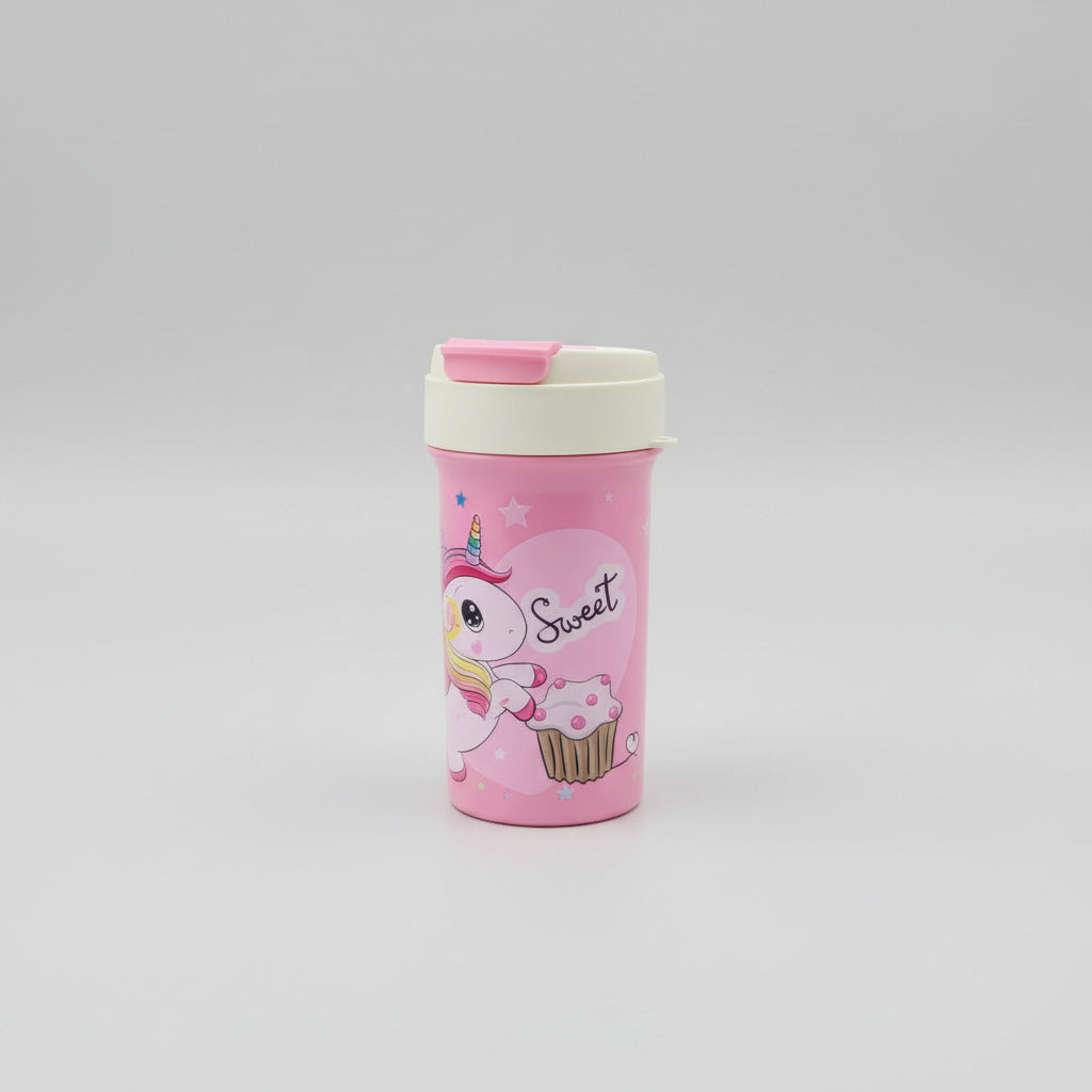 Pink Unicorn Printed Plastic Water Bottle For Kids - 400 ML - Project M Shop