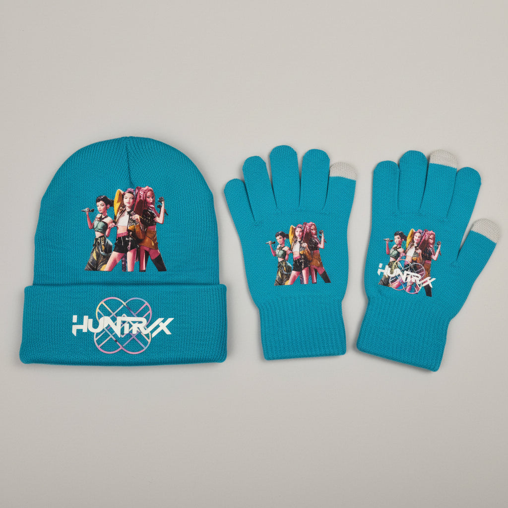 K-Pop Demon Hunter Huntrx Bennie and Gloves Winter Accessories Combo (Bennie + Gloves) - photo 7