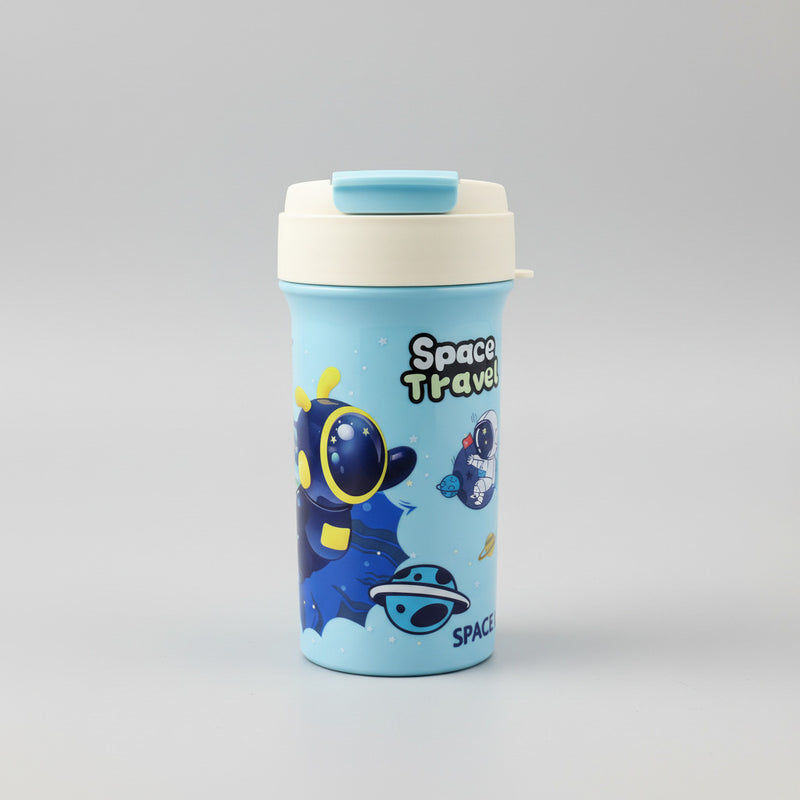 Astronaut Space Travel Printed Plastic Water Bottle For Kids - 400 ML - Project M Shop