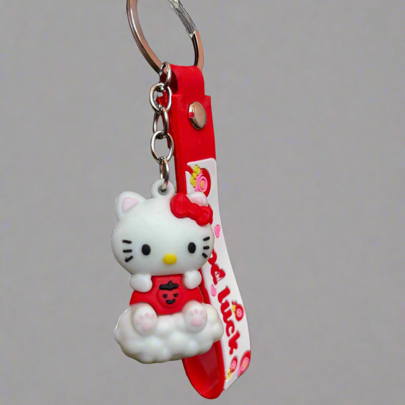 Hello Kitty Keychain PVC Rubber with Strap - Project M Shop