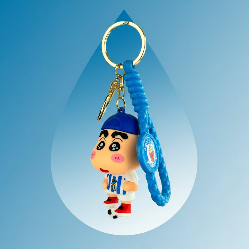 Blue Cap Shin-chan Football Keychain - Premium PVC Keychain - Project M Shop