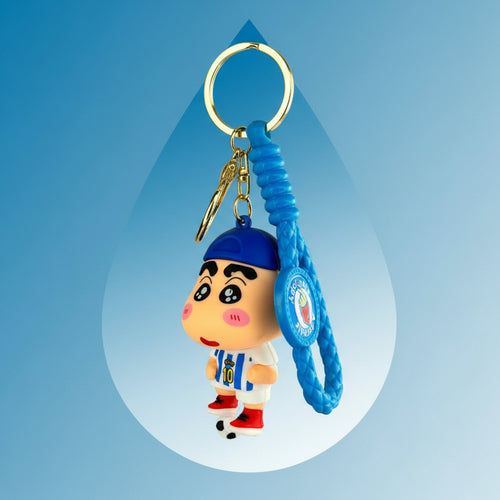 Blue Cap Shin-chan Football Keychain - Premium PVC Keychain - Project M Shop