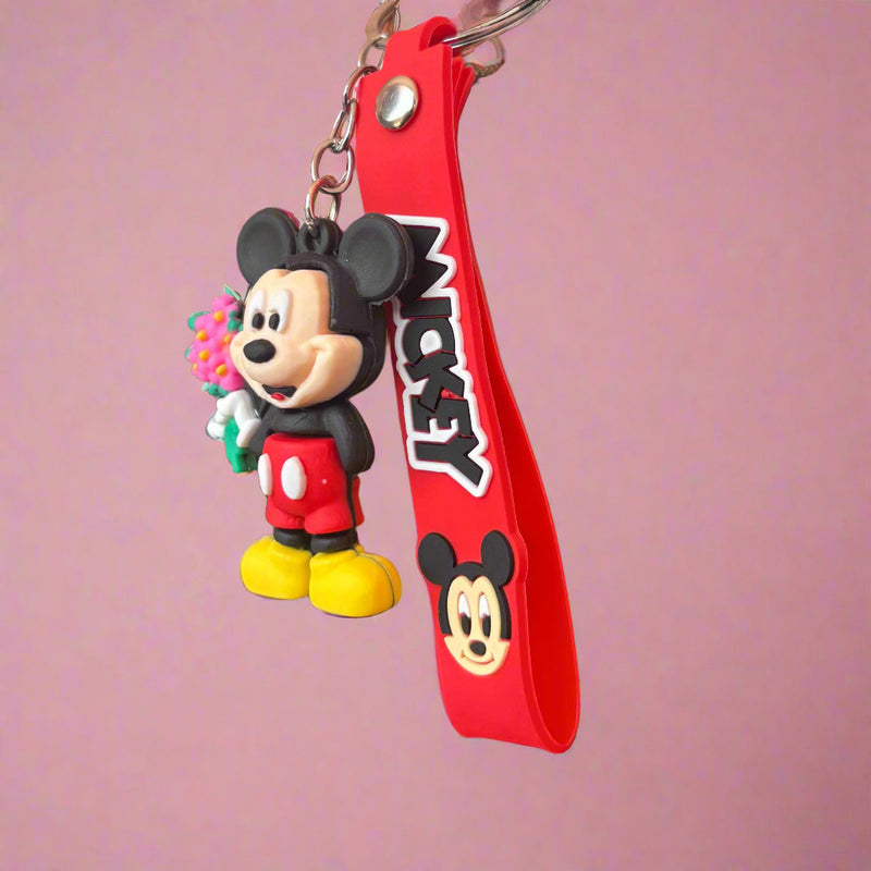 Mickey Mouse PVC Rubber Keychain with Strap in Micky Mouse Style - Project M Shop