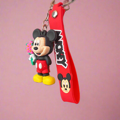 Mickey Mouse PVC Rubber Keychain with Strap in Micky Mouse Style - Project M Shop