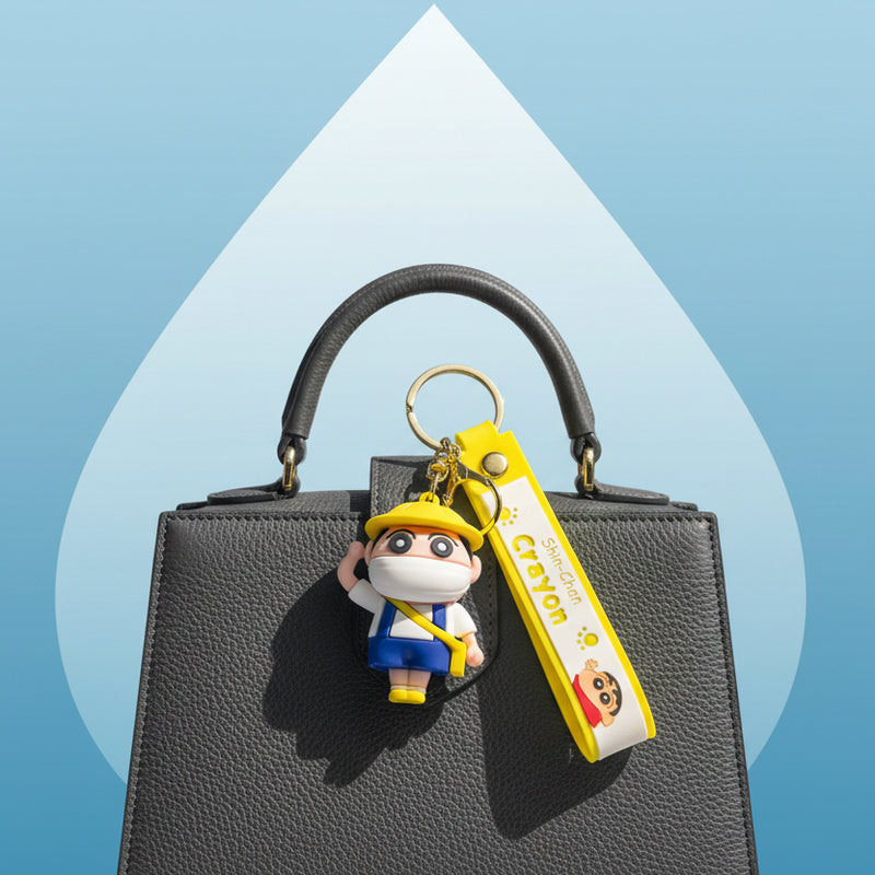 Shin-chan Keychain with Yellow Cap - Premium PVC Collectible - Project M Shop