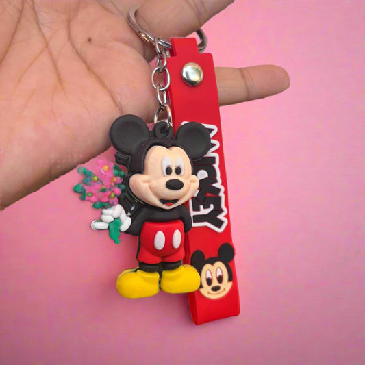 Mickey Mouse PVC Rubber Keychain with Strap in Micky Mouse Style - Project M Shop