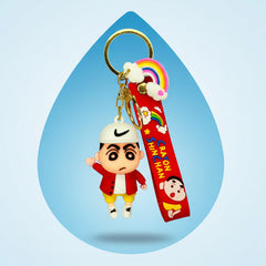 Shin-chan PVC Keychain with White Cap & Red Jacket - Premium Quality - Project M Shop