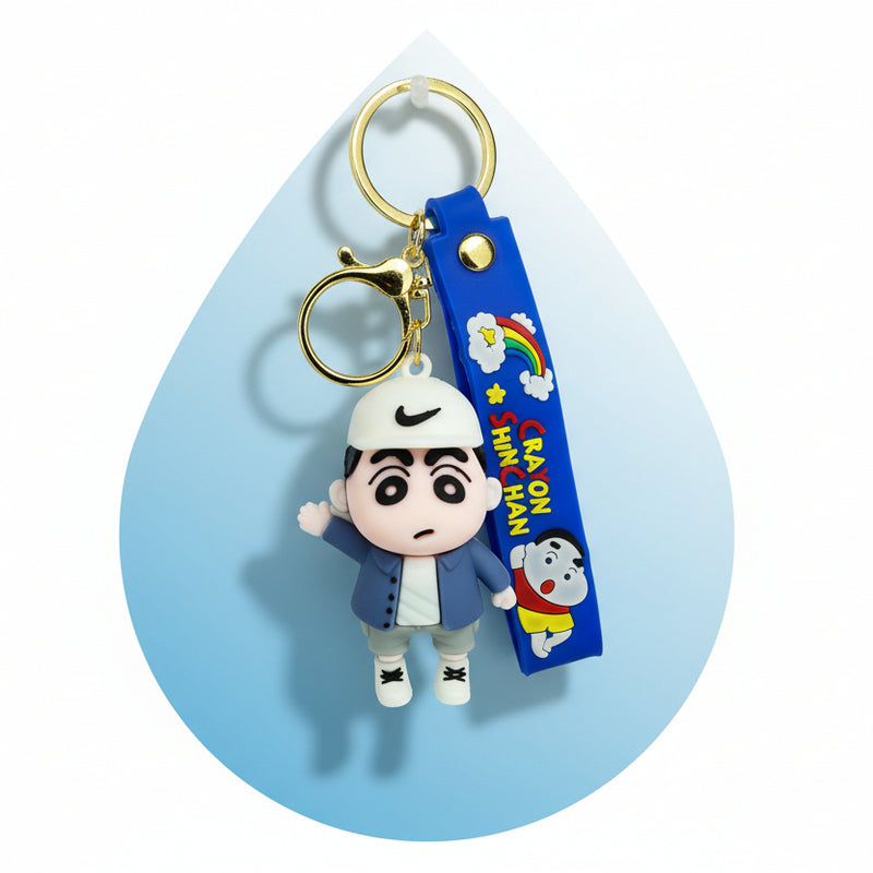 Shin-chan PVC Keychain - Premium PVC Keychain with White Cap and Blue Jacket - Project M Shop