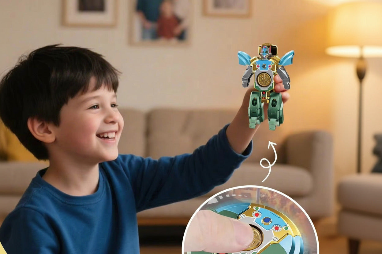Transformable Fidget Spinner Gyro Toys - Stress Relief & Sensory Robot Toy for All