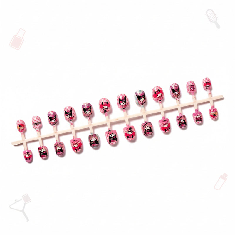 Sanrio Kuromi Nail Set with Hair Accessories for Stylish Nail Art - Project M Shop
