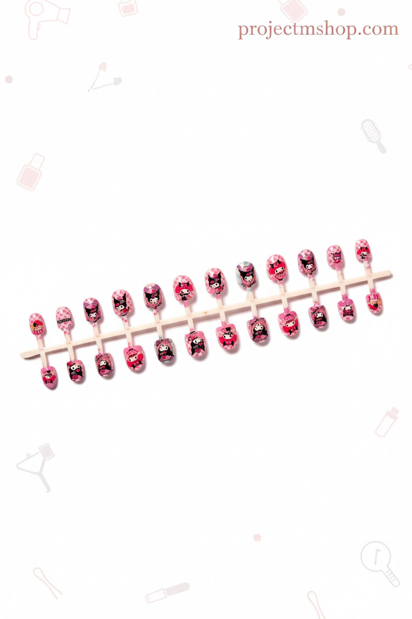 Sanrio Kuromi Nail Set with Hair Accessories for Stylish Nail Art - Project M Shop