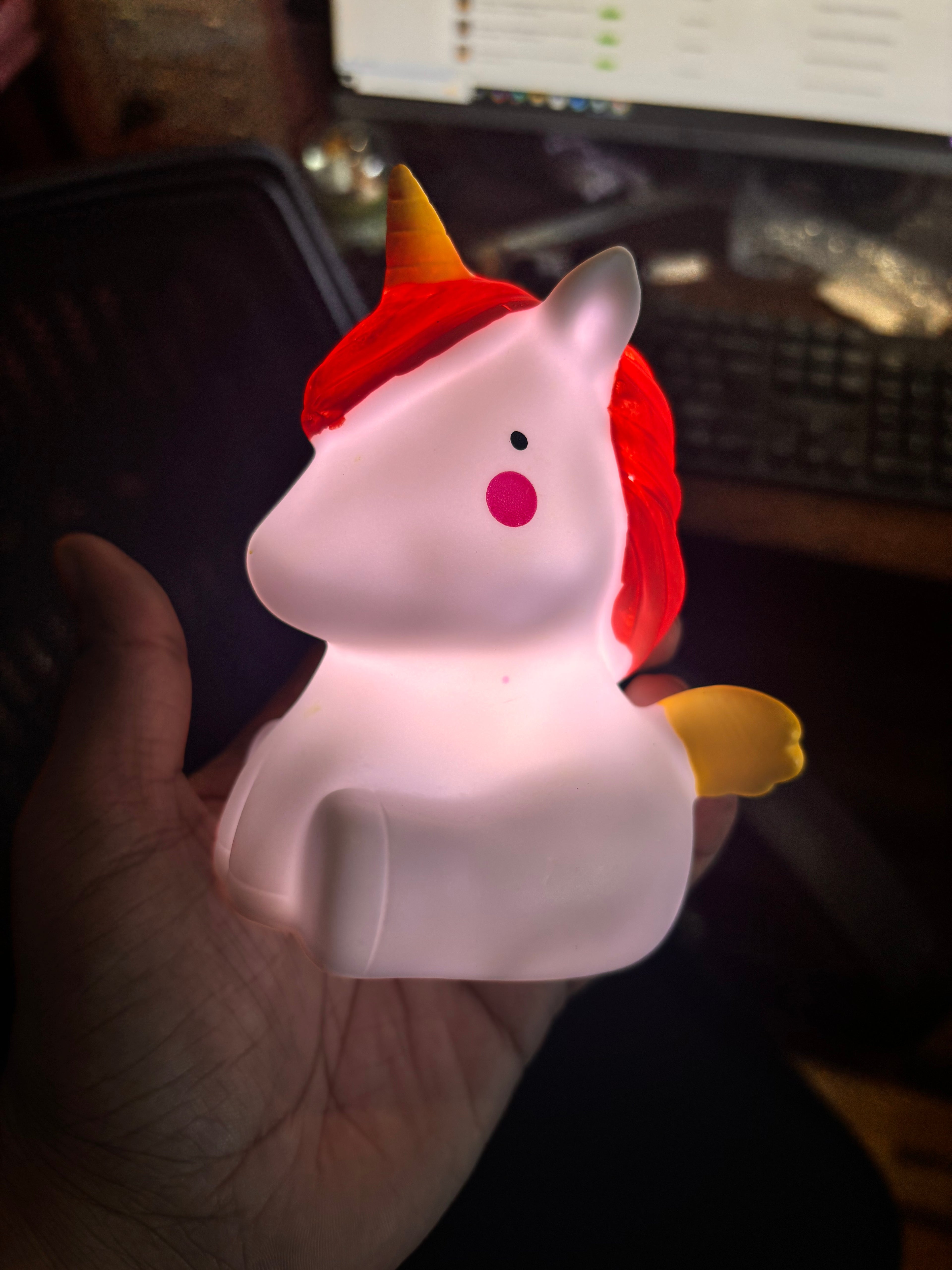 baby Unicorn Shaped Creative Silicon Plastic Night Light For Kids - Project M Shop