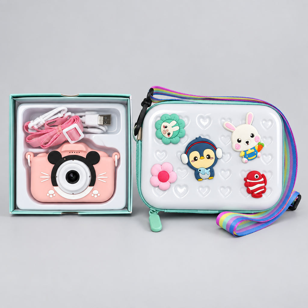 Cartoon Charm Sling Bag + Dual Lens 40MP Kids Camera Combo - photo 9