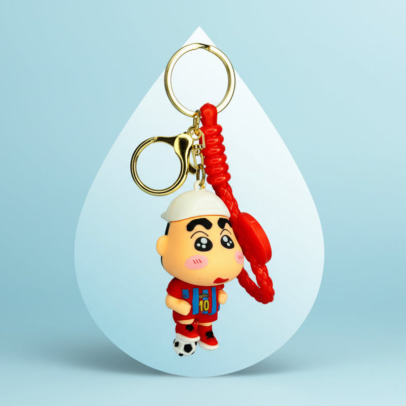Shin-chan Football Keychain in Red Jersey - Premium PVC Quality - Project M Shop