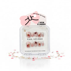 Fruity Strawberry Charms & Printed Press-On Nails -  Size S & M - Project M Shop