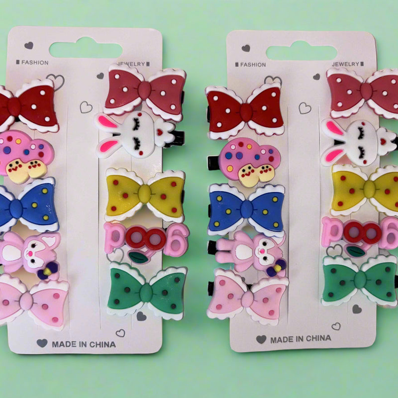 Set of 2 Bow Tie Hair Clips for Girls - Stylish Hair Accessories - Project M Shop