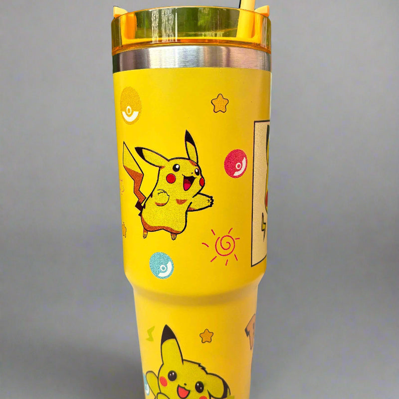 Pikachu Stainless Steel Tumbler - 900 Ml Pokémon Drinkware - Project M Shop