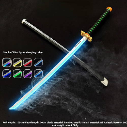 Demon slayer Muichiro Blue RGB LED Light katana With Mist Spray - 105 CM Long