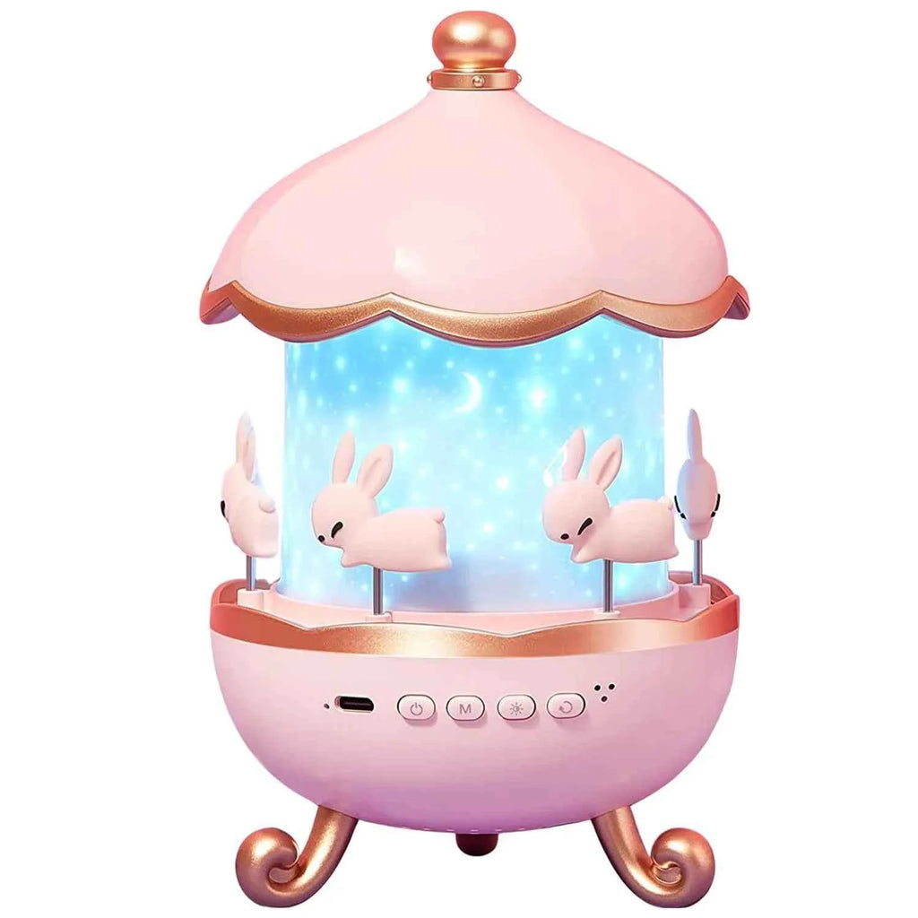 Bunny Carousel Night Lamp - Rotating LED Night Light - Project M Shop