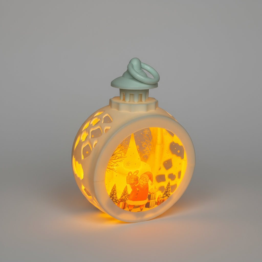 Santa Round Lantern LED Light For Decoration - For Indoor Use - Project M Shop