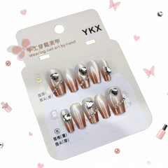 Heart Gemstone Charm Press-On Nails - Size S - Project M Shop
