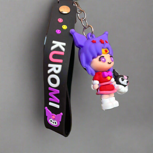 Kuromi Keychain - Cute Girl Design PVC Keychain with Strap - Project M Shop