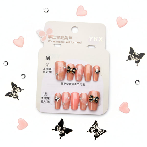 Elegant Charm Beautiful Press-On Nails for woman - Size M - Project M Shop