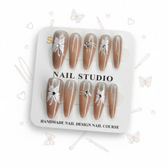 Charming Red Butterfly Long Press-On Nails - Size S - Project M Shop