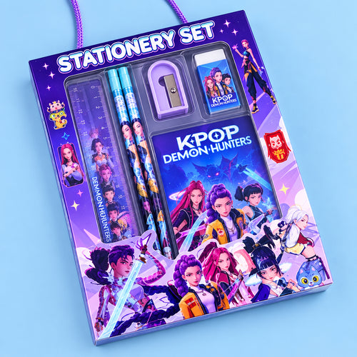 K-Pop Demon Hunter Cartoon School Supply Stationery Set | HUNTR/X Merch India