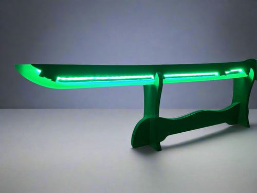 Green LED Chinese-Style Katana – Glowing Wooden Sword
