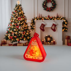 Santa Christmas Triangle Shaped Lantern LED Light For Decoration - For Indoor Use (Red) - Project M Shop