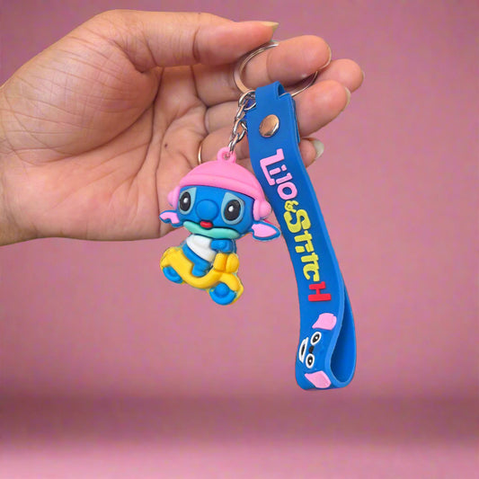 Stitch Scooter Keychain - PVC Rubber Keychain with Strap - Project M Shop