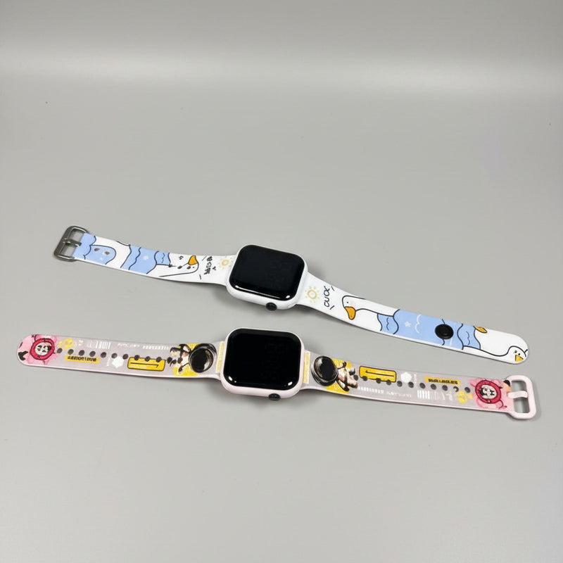 Cartoon Hello Kitty, Duck, Astronaut Printed Digital Watch For Kids - Project M Shop