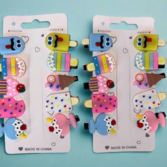 Set of 2 Colorful Ice Cream Hair Clips for Girls - Fun and Vibrant Hair Accessories - Project M Shop