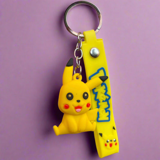 Jumping Pikachu Keychain PVC Rubber with Strap - Project M Shop
