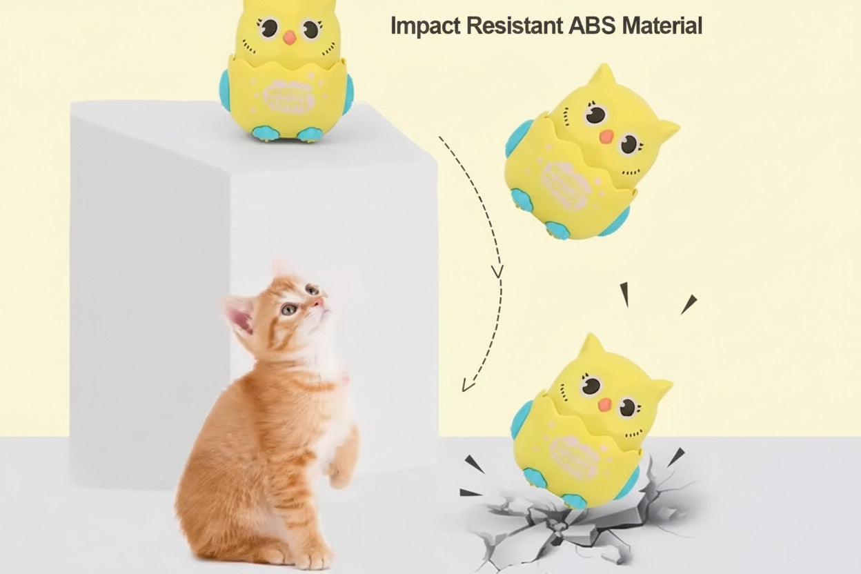 Pet Interactive Press To Slide Owls Toy - Colorful Interactive Pet Owl Toy