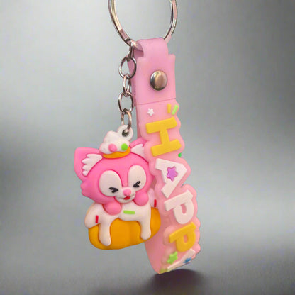 Pinkfong PVC Rubber Keychain with Strap - Cute and Durable Accessory - Project M Shop