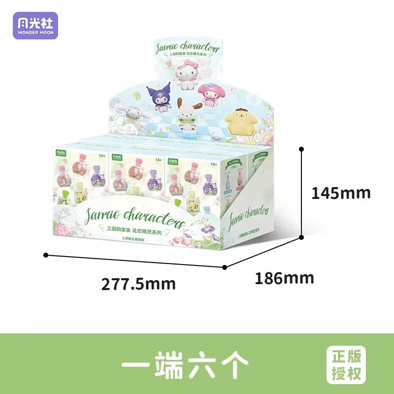 Sanrio Character Flower Angel Hello Kitty, Kuromi, pochacco, My Melody, And Cinnamoroll Block Building DIY Wishing Bottle Blind Box - 1 Random Blind Box