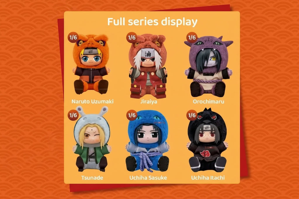 Eaki Naruto Cute Beast Sitting Party Vinyl Plush Pendant Blind Box - 1 Random Design - Project M Shop