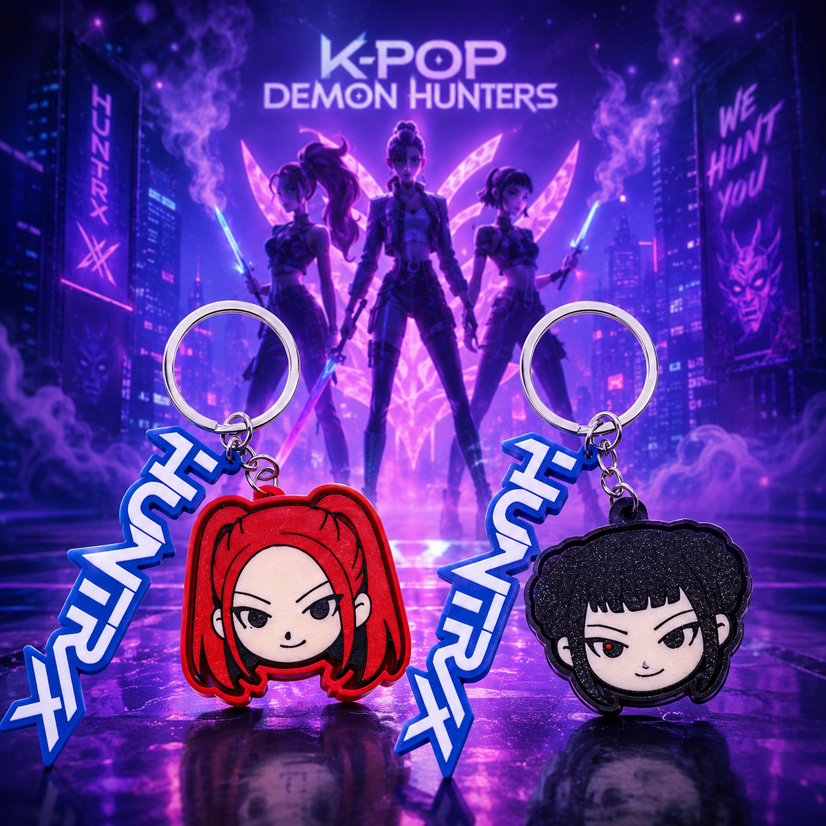 KPop Demon Hunters Huntrix Clicker Keychain — Rumi, Mira & Zoey | K-Pop Merch India