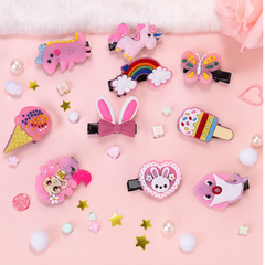 Shark & Ice-Cream Hair Clips – 10 PCs Fun Mix Set