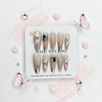 Sparkling Gemstone Beautiful Long Press-On Nails - Size S