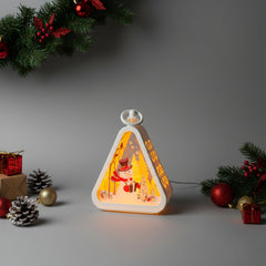 Snow-man Triangle Shaped Lantern LED Light For Decoration - For Indoor Use (White) - Project M Shop