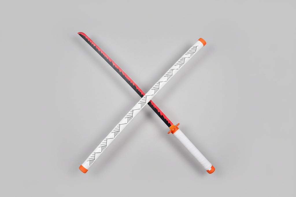 Rengoku Nichirin Katana - Flaming Red Wooden Sword - 104 CM Collectible from Demon Slayer - Project M Shop