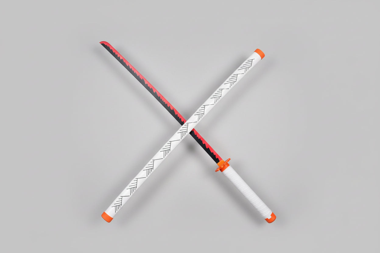 Rengoku Nichirin Katana - Flaming Red Wooden Sword - 104 CM Collectible from Demon Slayer - Project M Shop